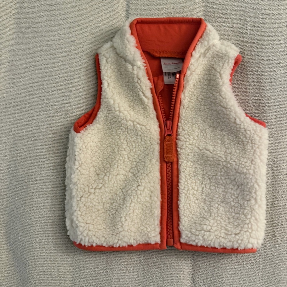 Hannah Anderson Kids' Fleece Vest in White and Orange